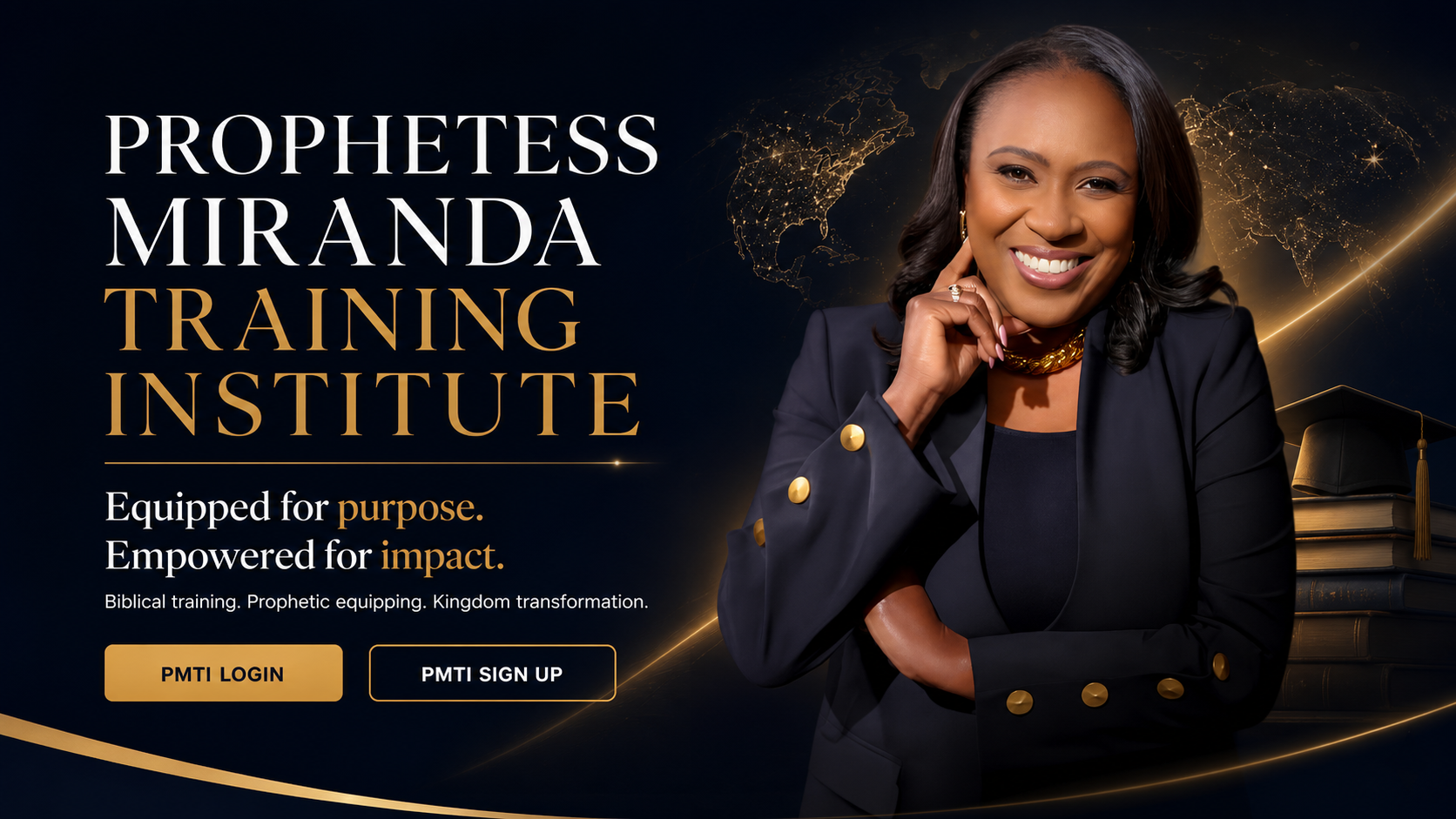 Prophetess Miranda Training Institute login and sign up homepage banner